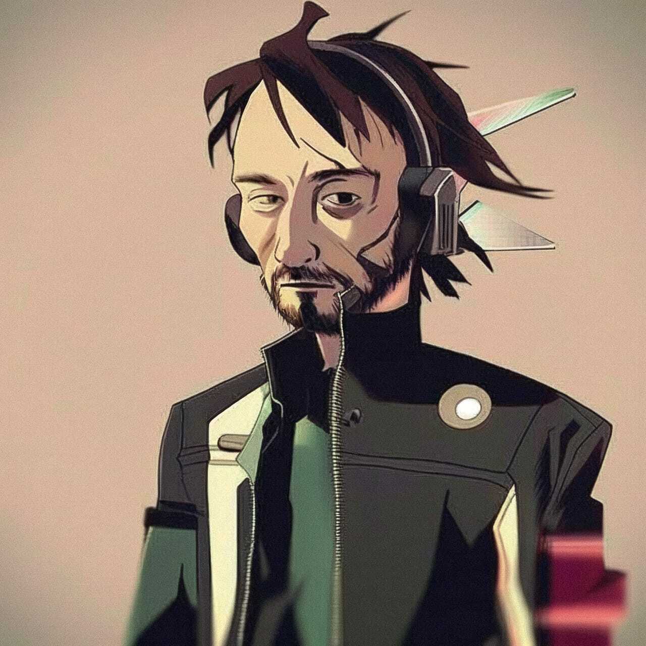 Midjourney prompt showcasing anime character design with futuristic elements, emphasizing prompt engineering for diverse styles.