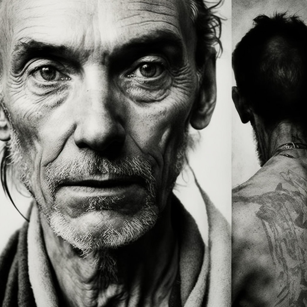 Midjourney prompt engineering for portrait photography, focusing on lighting, composition, and artistic expression. by Anton Corbijn --v 4