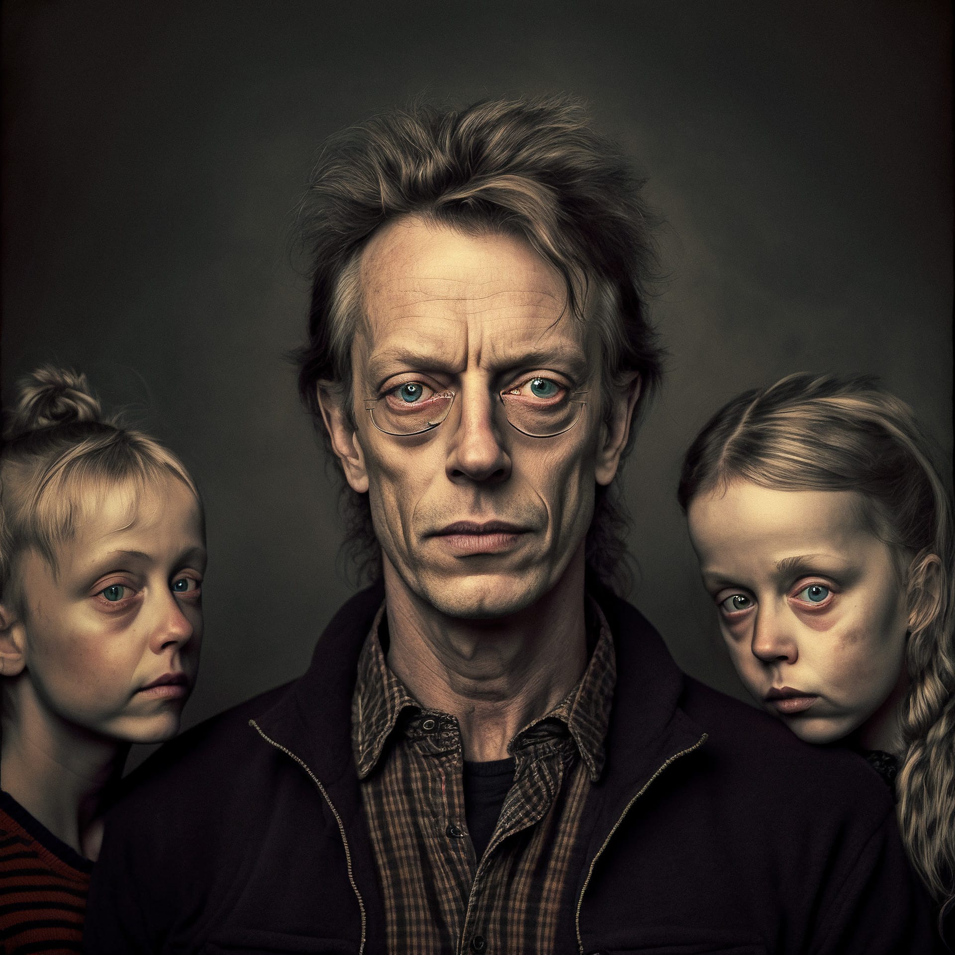 Family portrait generated using Midjourney AI V4 with prompt engineering techniques for unique artistic expression.