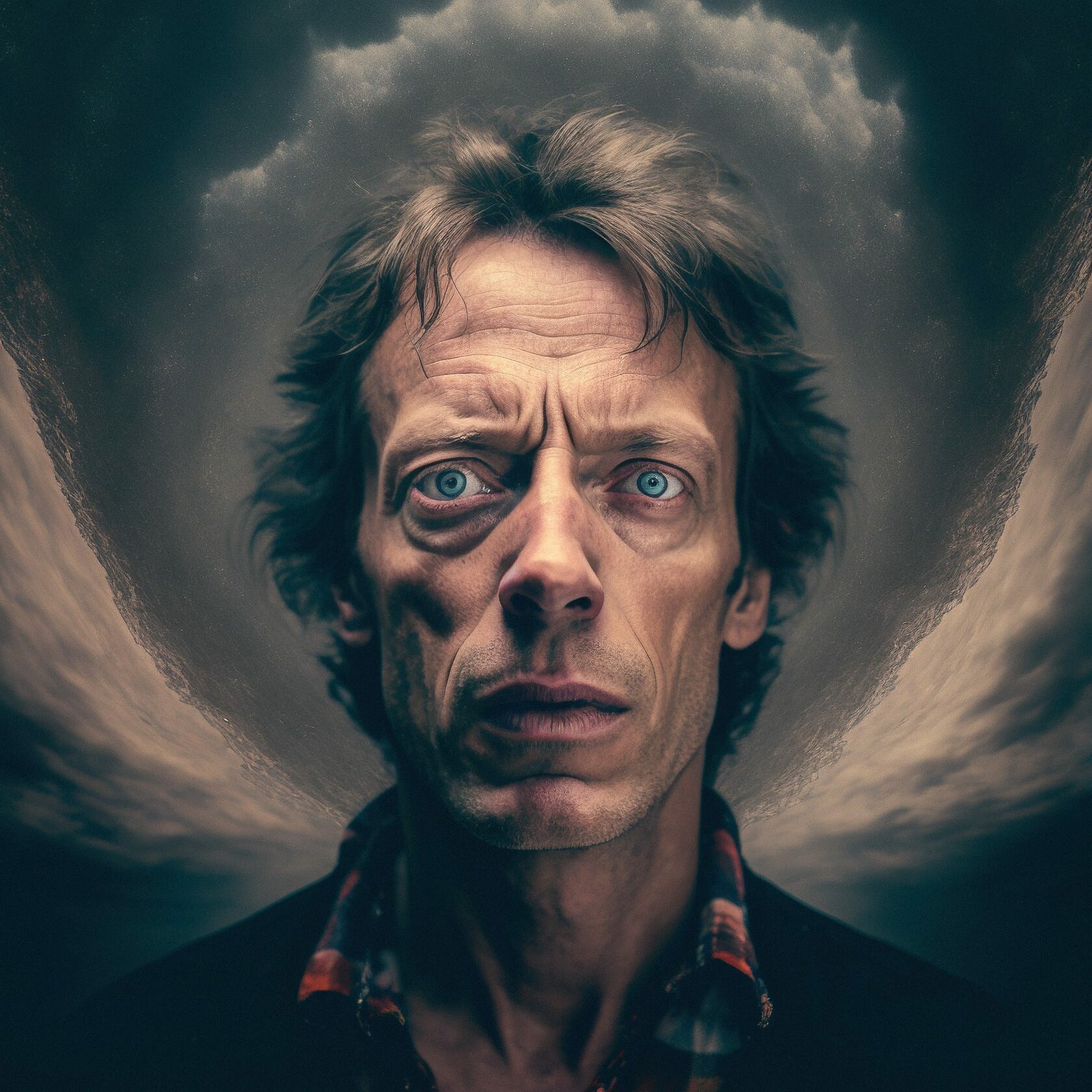 Extreme wide portrait generated using Midjourney AI V4 with prompt engineering techniques for unique artistic expression.