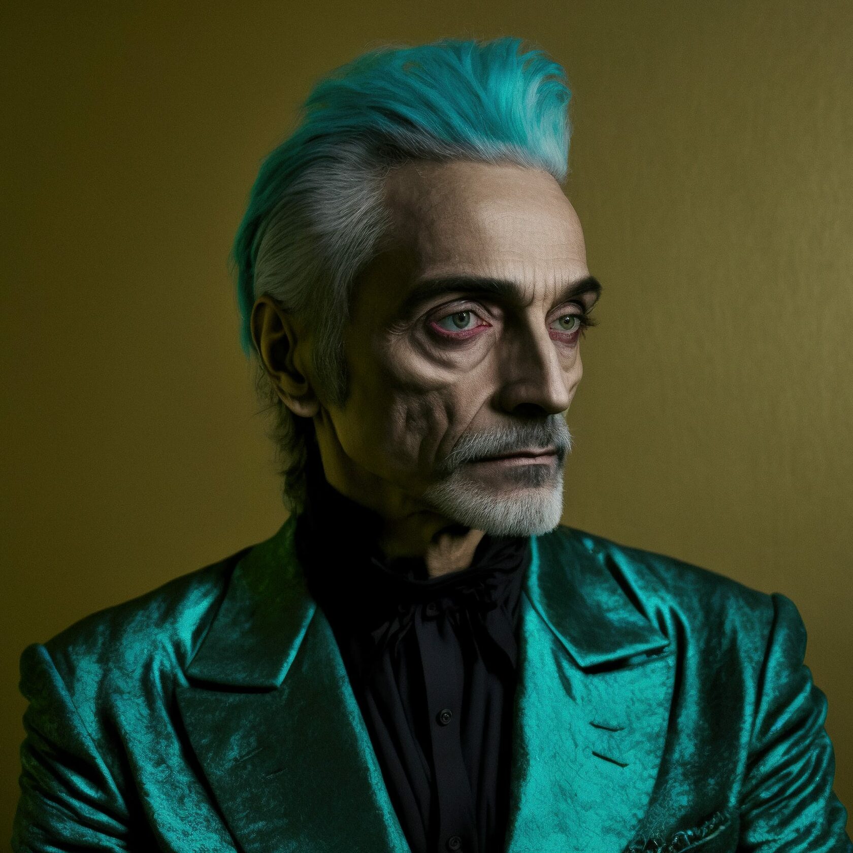 Midjourney prompt for punk photo shoot by Miles Aldridge, showcasing unique styling, lighting, and composition techniques.