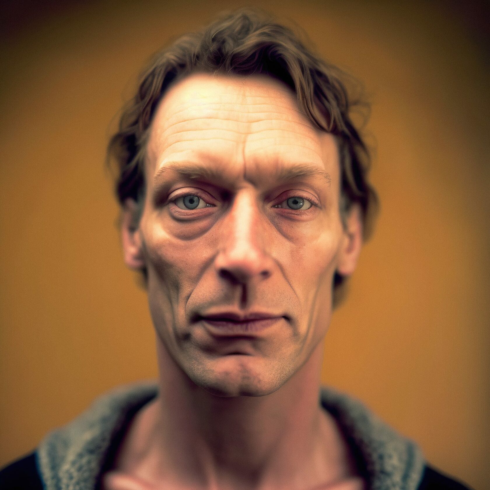 Midjourney prompt for creating realistic human portraits using V4 techniques and settings.