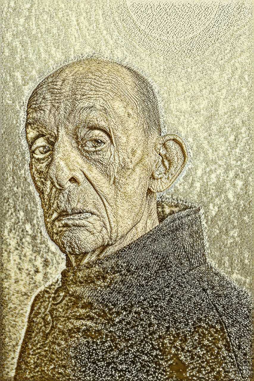 Midjourney prompt showcasing Fast Style Transfer output image, demonstrating artistic style integration and character creation techniques.
