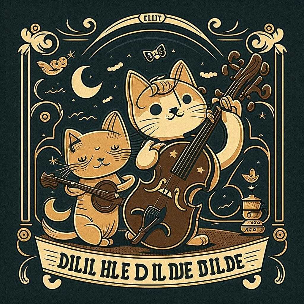 Midjourney prompt for cat illustration, storytelling, character design, educational art styles, version 4 features.
