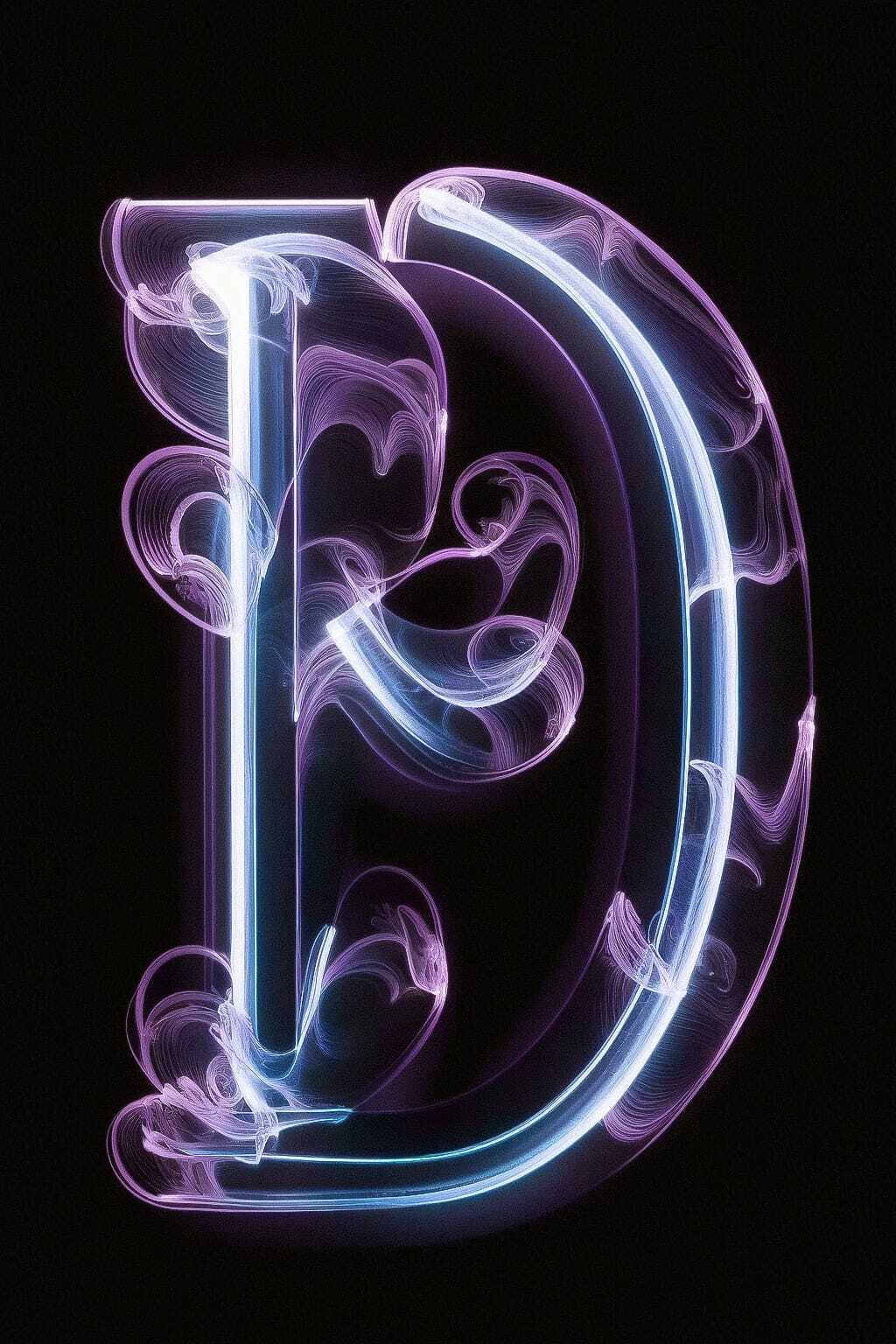 Letter D created with Midjourney AI, showcasing prompt engineering techniques and artistic styles for preschool education.