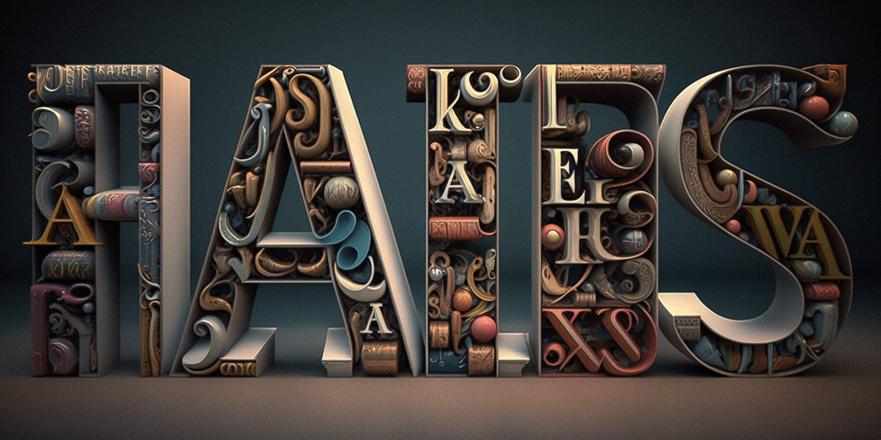 Midjourney prompt showcasing alphabet design with intricate letter styles for preschool education and creativity.