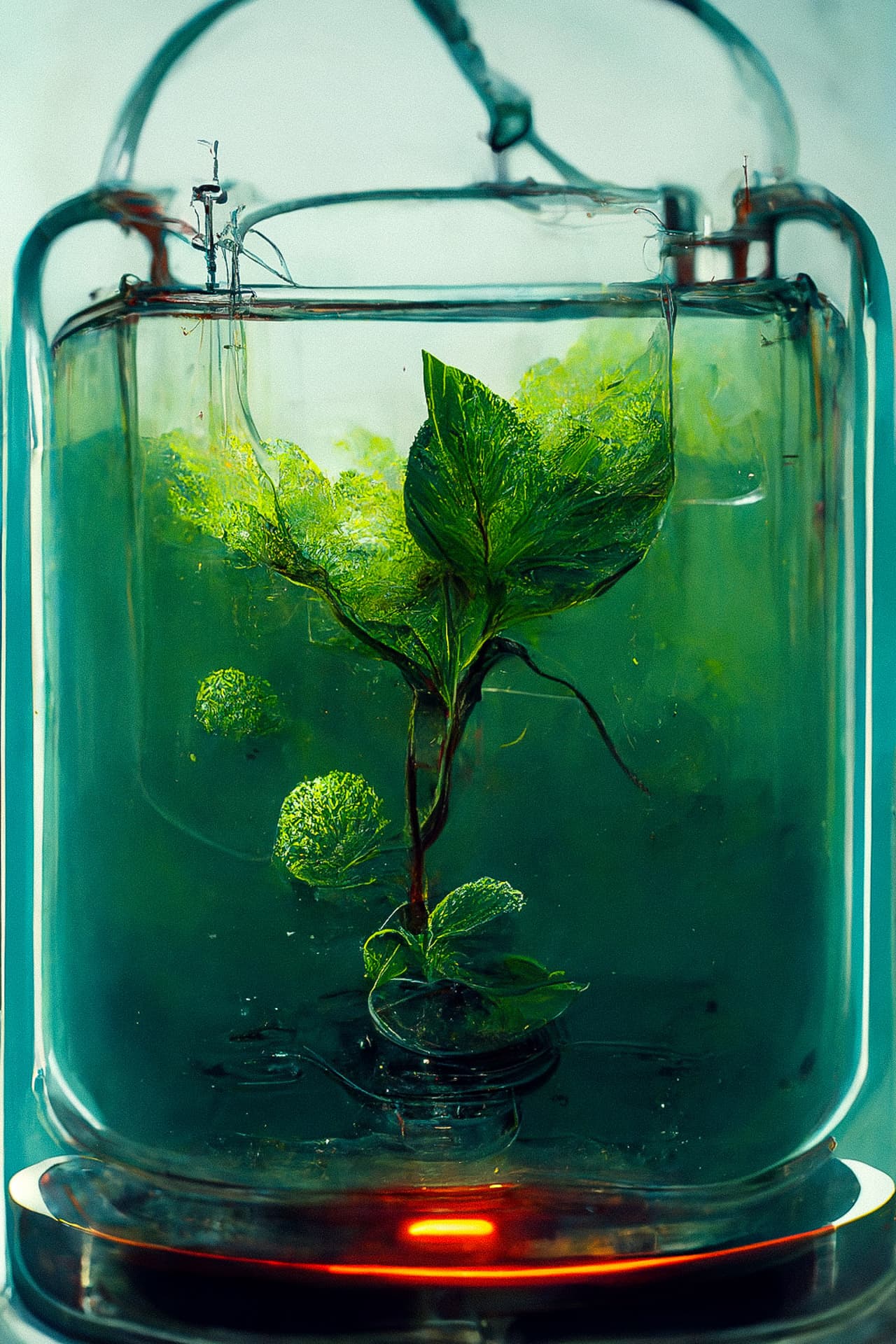 Midjourney prompt bioreactor --v 3 showcasing image enhancement techniques, visual reinterpretation, and experimental outcomes.