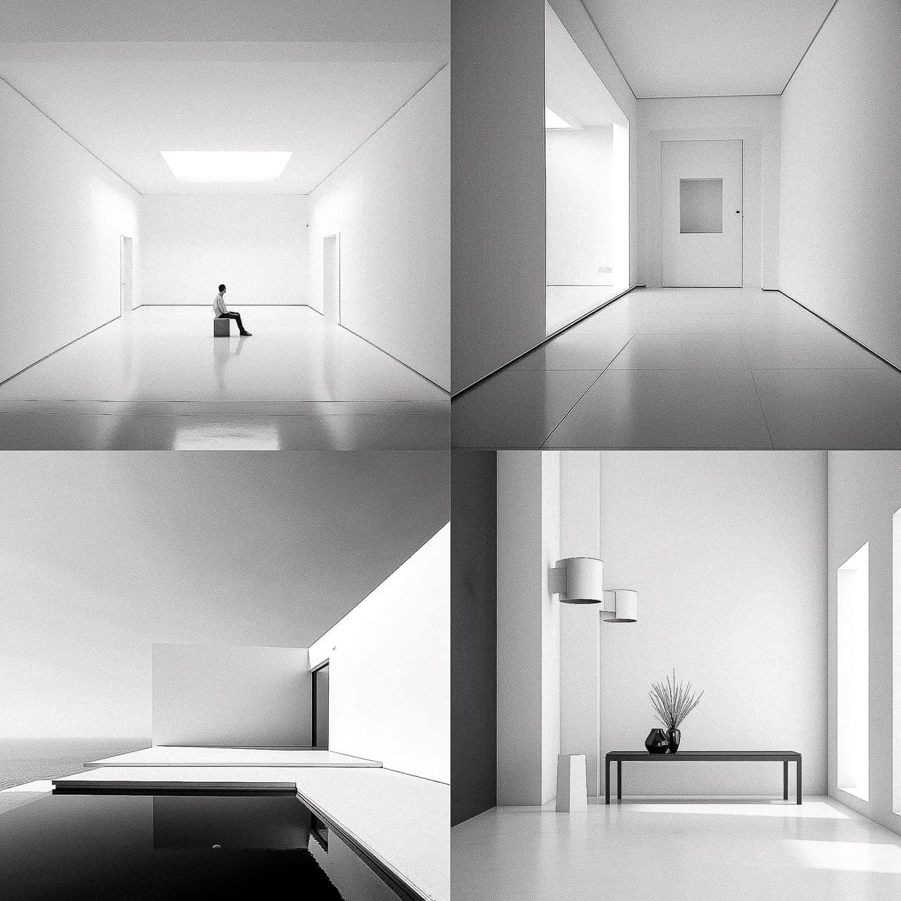 Minimalism in Midjourney V5 showcasing photorealism, prompt engineering, and artistic styles in AI-generated imagery.