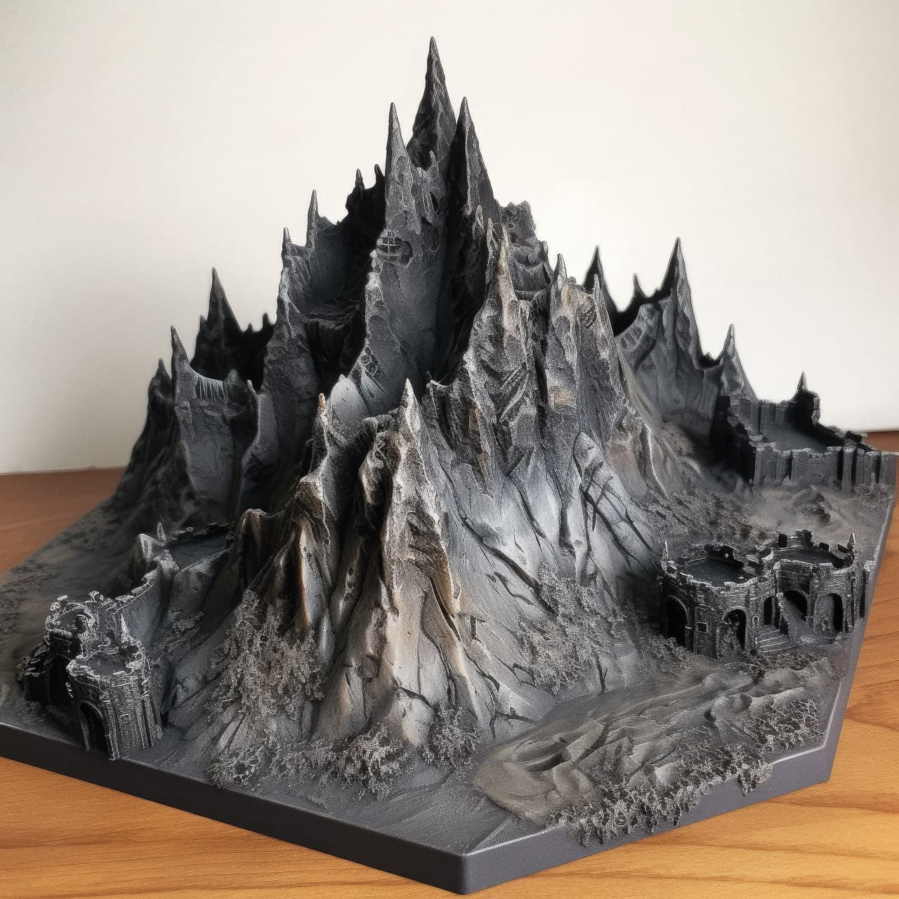 Midjourney prompt dark lord's mountains of doom --v 5, showcasing photorealistic mountain terrain, intricate details, and artistic styles.