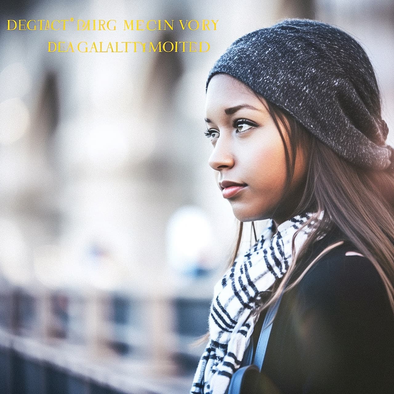 Midjourney prompt engineering showcasing young woman portrait, emphasizing detail accuracy, photorealism, and artistic styles in V5.