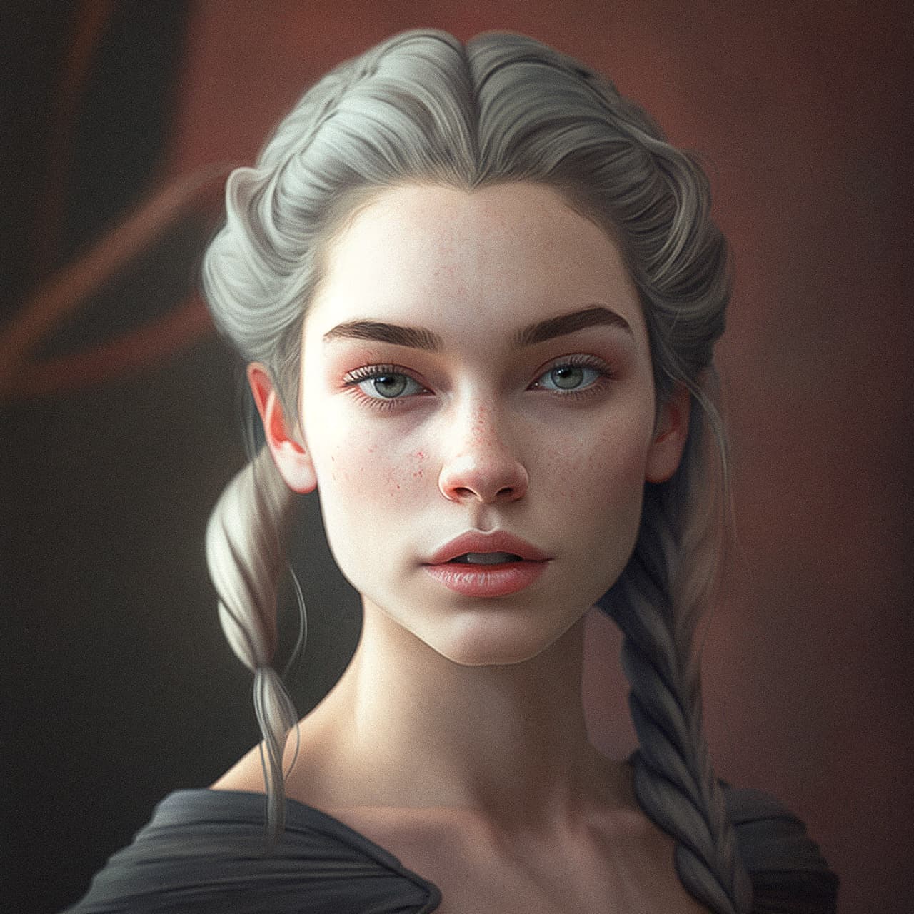 Midjourney prompt for photorealistic young woman portrait, version 4, showcasing detail accuracy and stylistic range.