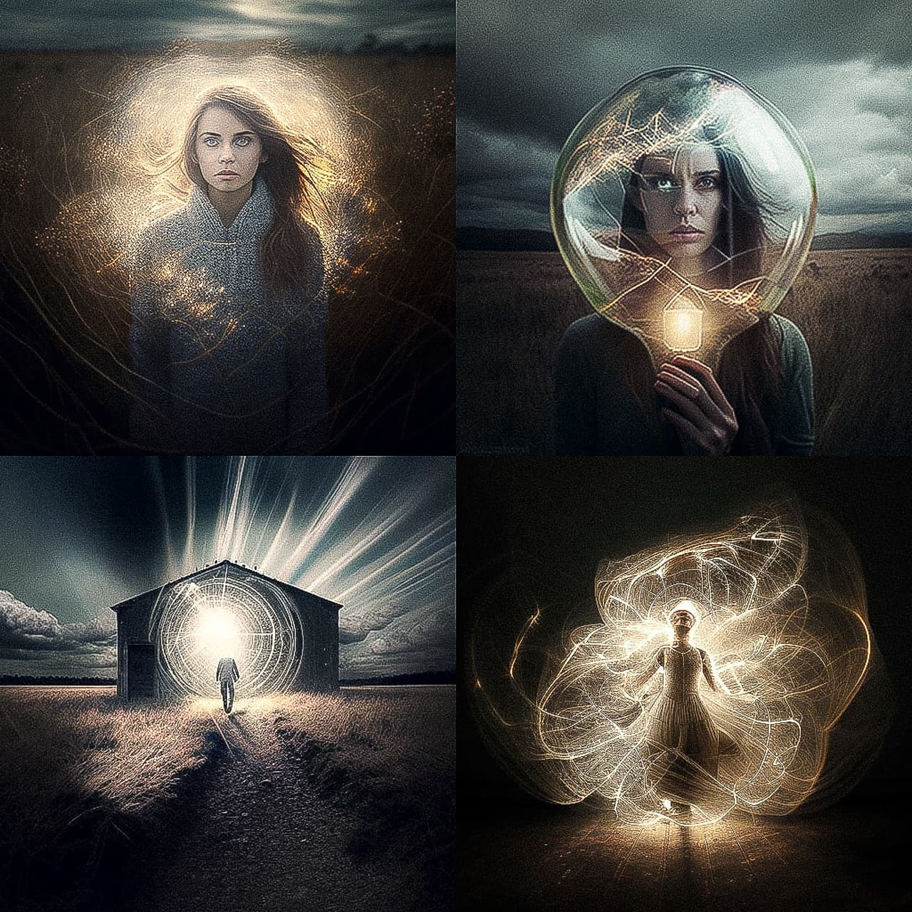 Midjourney prompt showcasing light field photography techniques, emphasizing photorealism, artistic styles, and complex image generation.