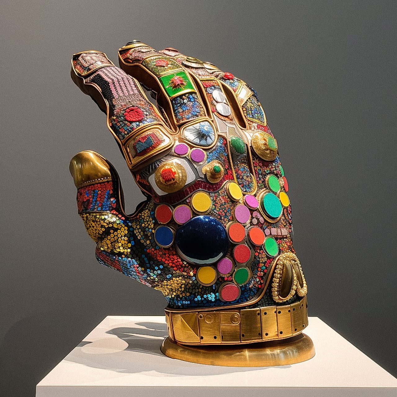 Infinity Gauntlet by Walter Van Beirendonck, showcasing Midjourney prompt engineering for detailed artistic styles and photorealism.