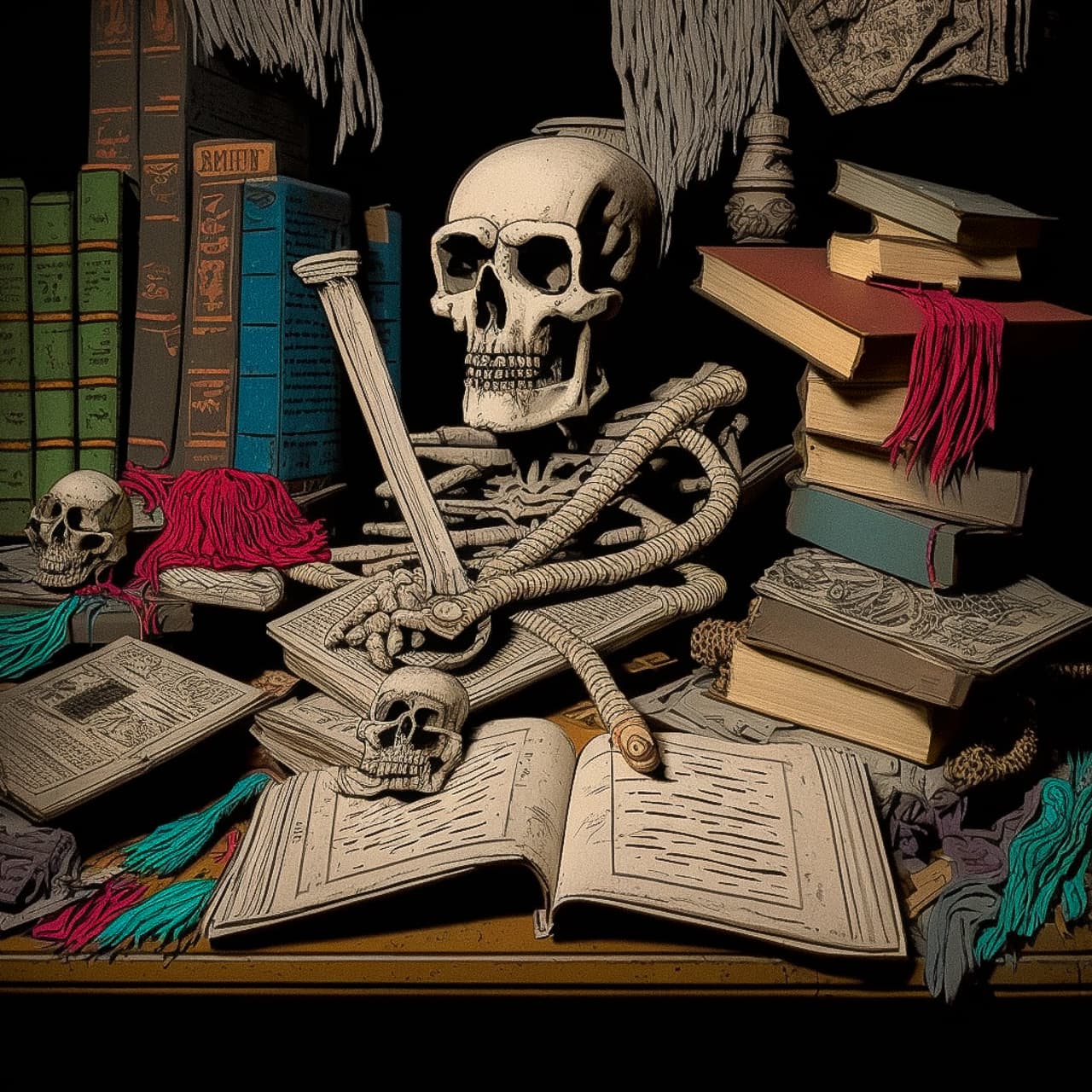 Gary Panter's illustration of voodoo witch workbench, showcasing Midjourney prompt engineering, photorealism, and artistic styles.