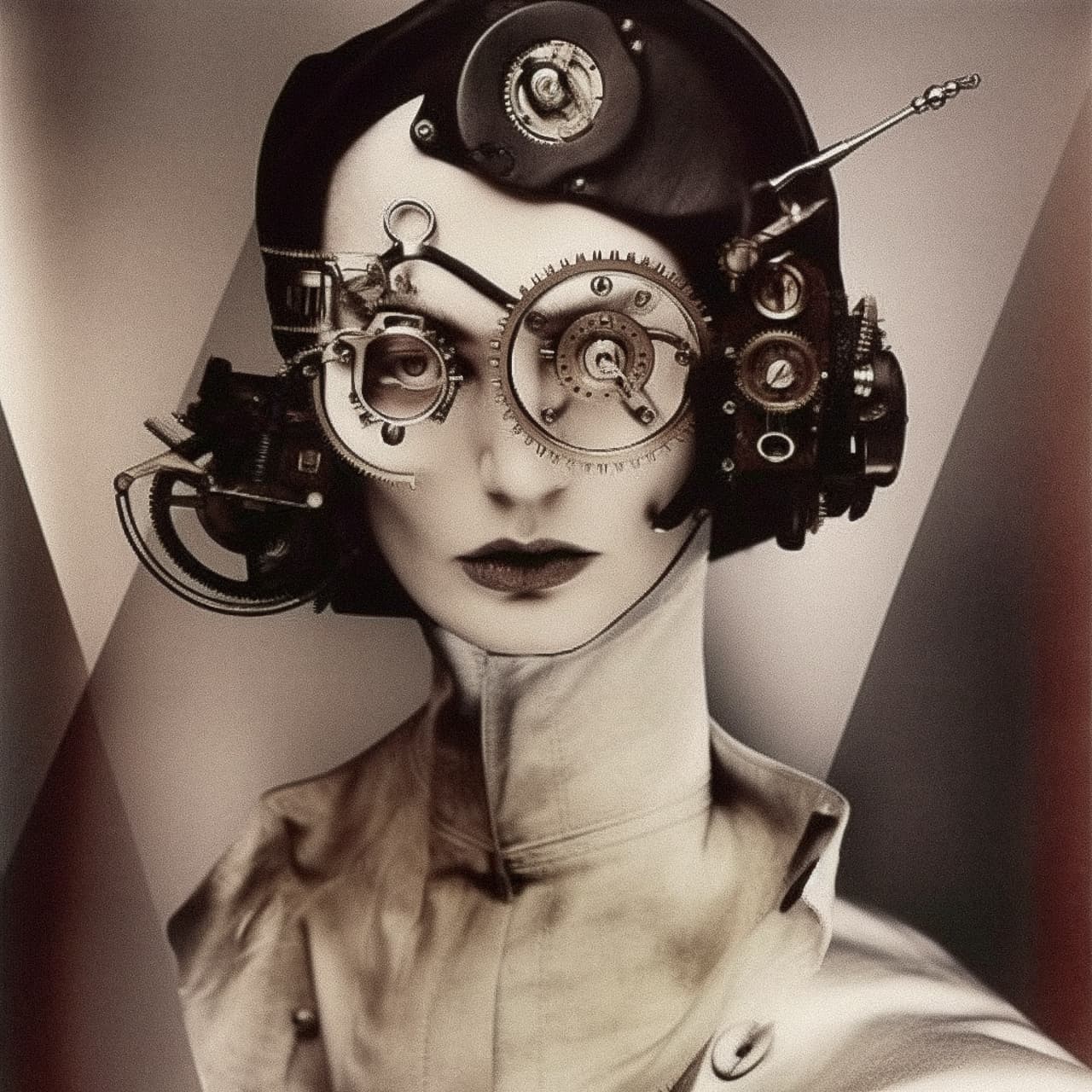Steampunk character design by Erwin Blumenfeld, showcasing Midjourney prompt engineering, photorealism, and artistic styles in V5.