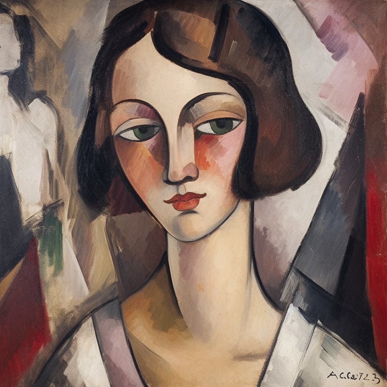 Midjourney prompt engineering for character art, featuring style references and detail accuracy in AI-generated images. Character by Alice Bailly --v 5.