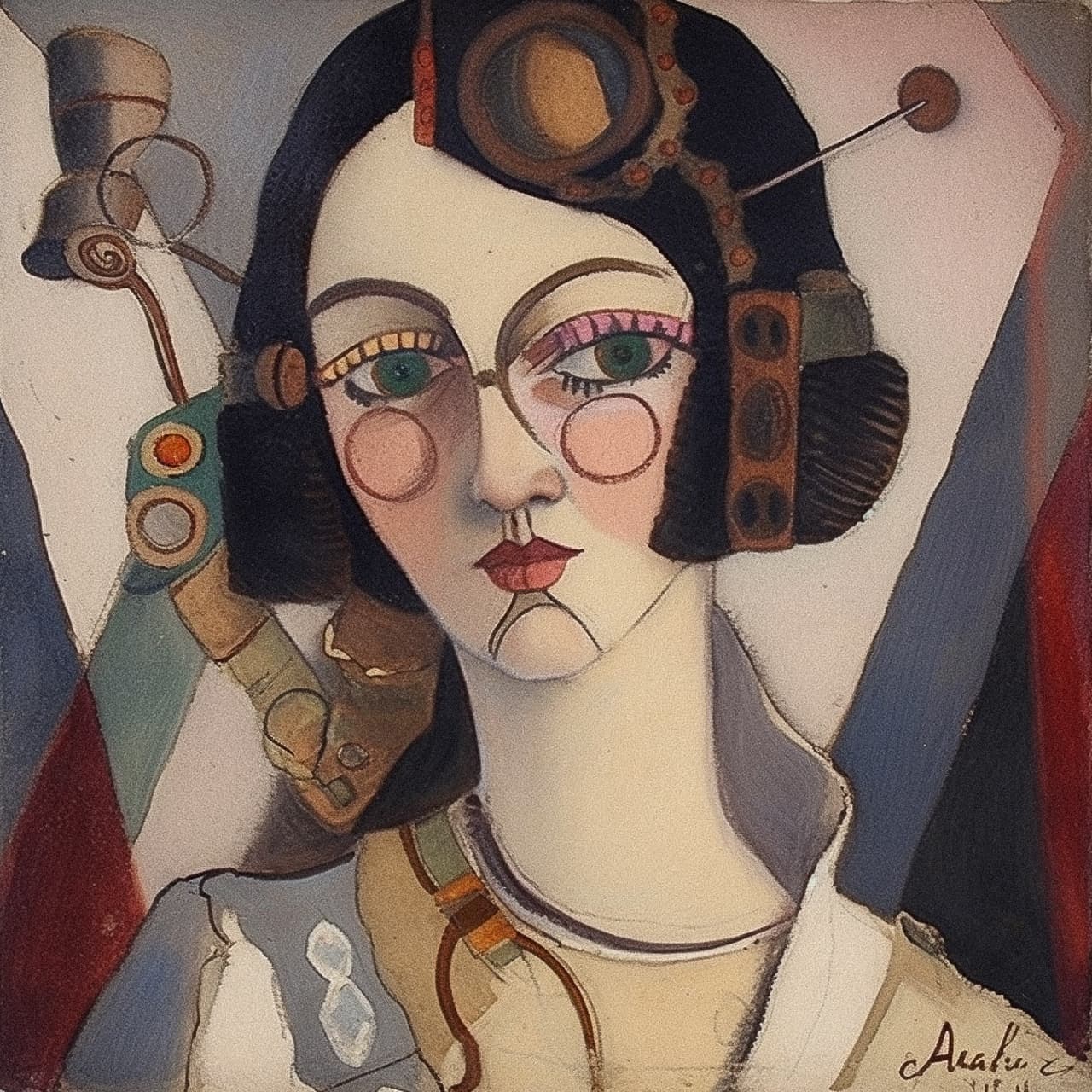 Steampunk character illustration by Alice Bailly, showcasing Midjourney prompt engineering and artistic styles in V5.