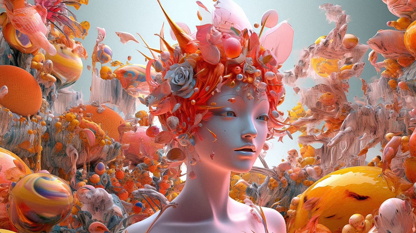 Midjourney prompt showcasing innerspection of everwrapping neutrofields, vibrant colors, photorealism, artistic styles, version 5.1 enhancements.
