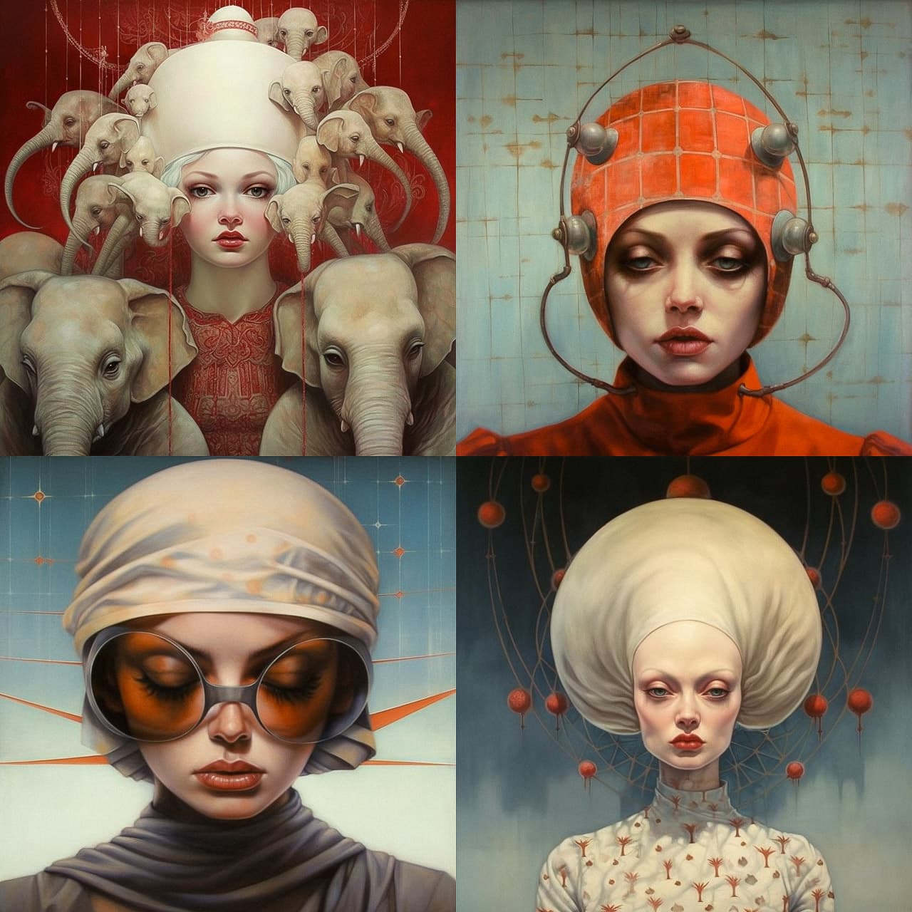 Midjourney prompt showcasing diverse artistic styles, photorealism, and character designs in V5.1 enhancements by Afarin Sajedi.