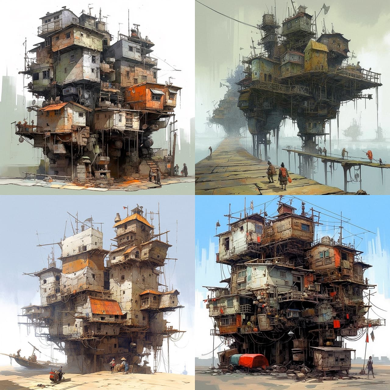 Midjourney prompt showcasing complex architectural structures, emphasizing photorealism, coherence, artistic styles, and version V5.1 enhancements.