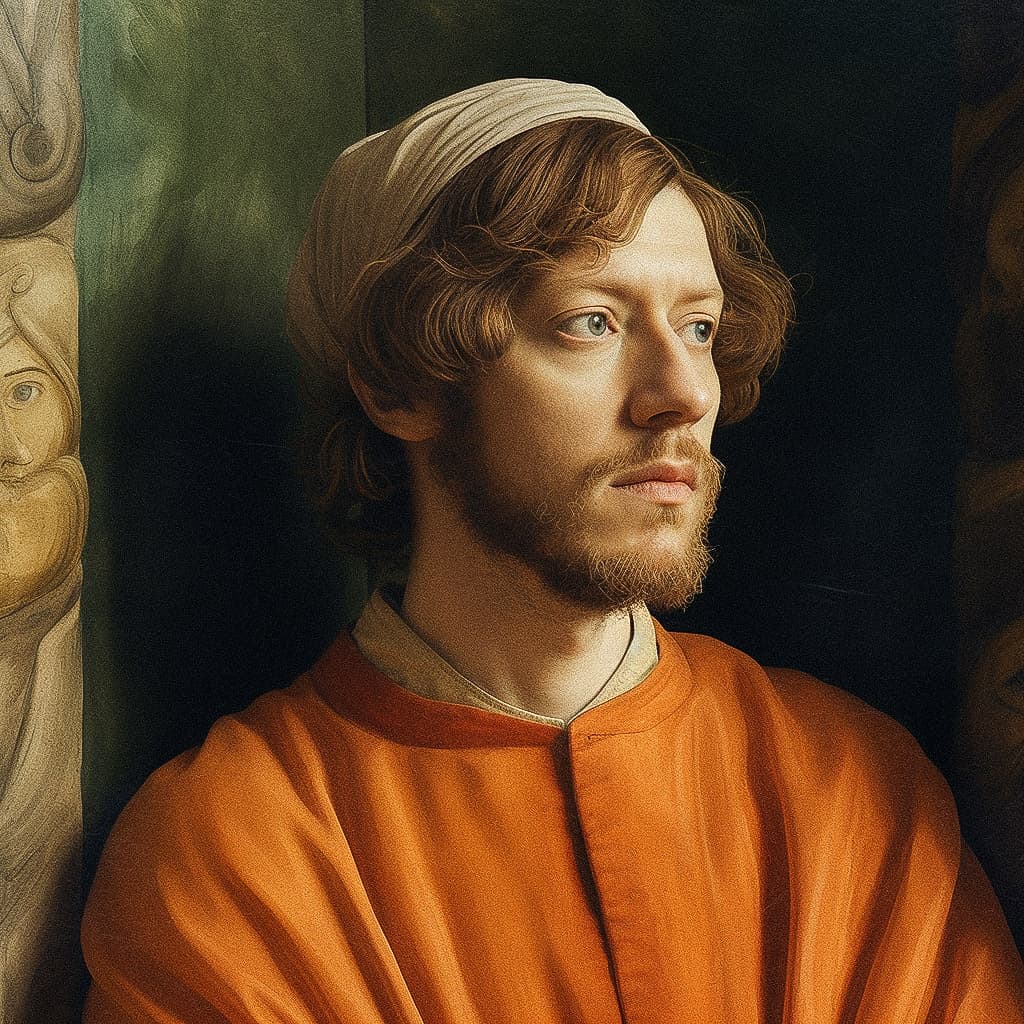 Midjourney prompt for portrait generation, showcasing artistic styles and photorealism, by Masaccio --v 5.