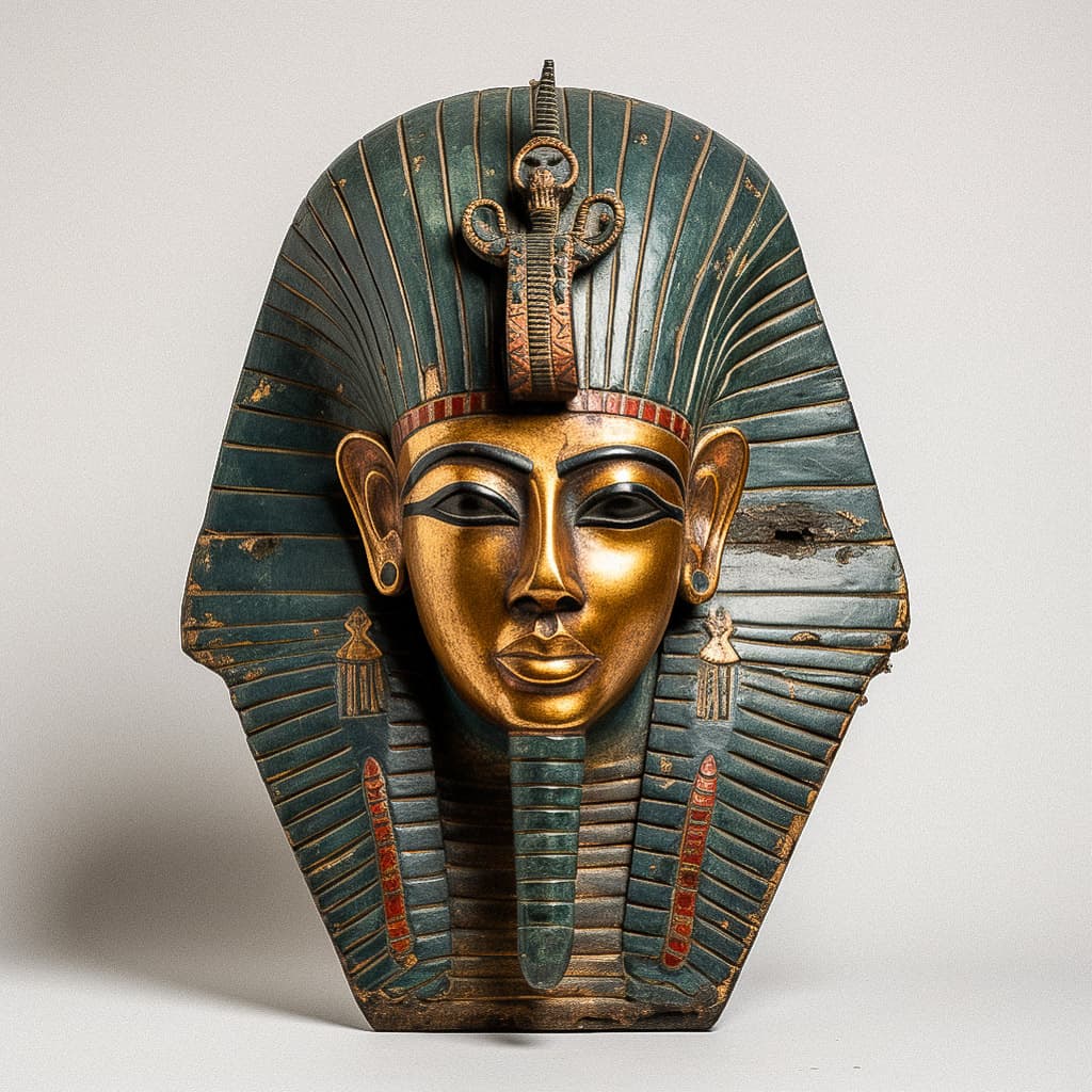 Egyptian funeral mask representing cultural significance in Midjourney prompt engineering techniques.
