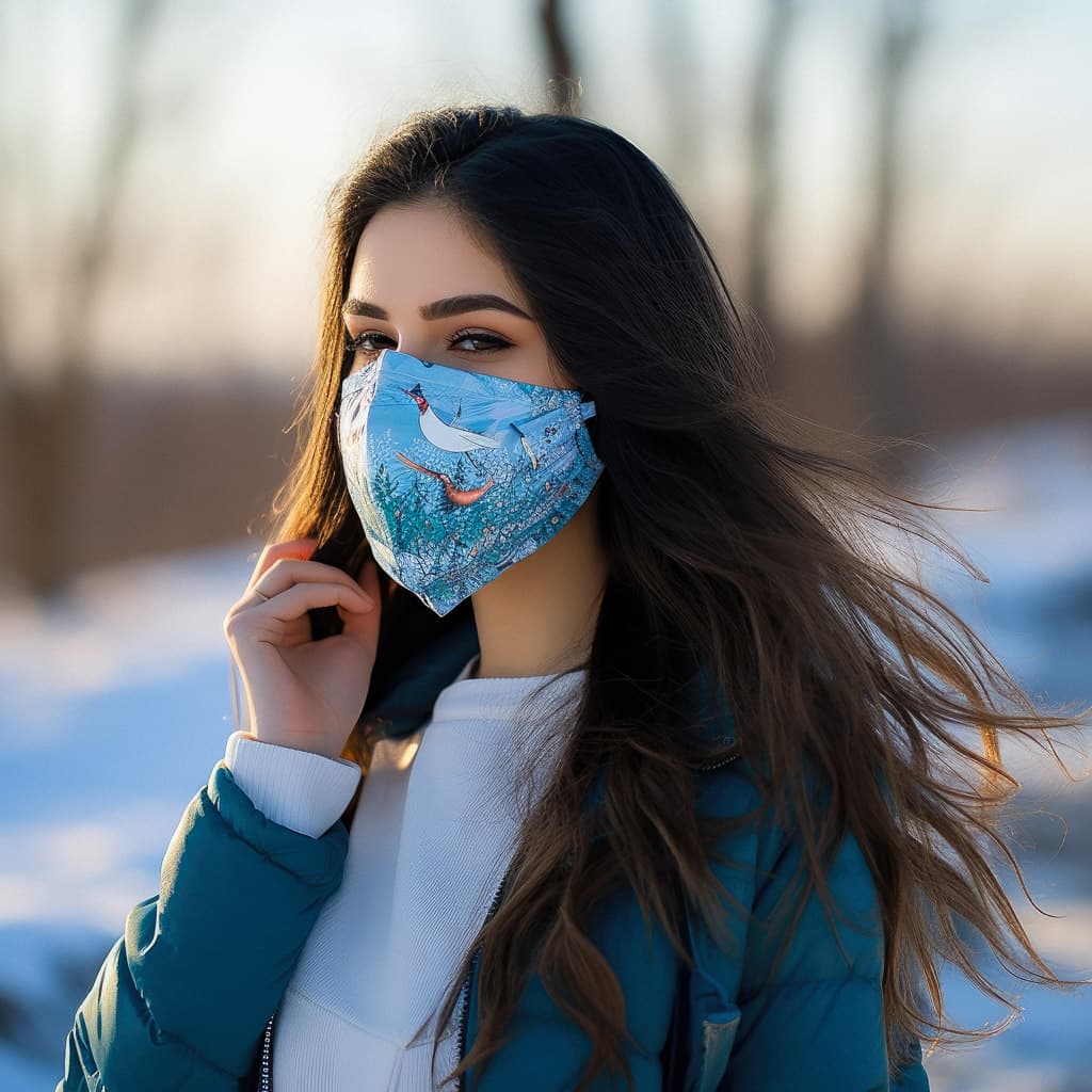 Midjourney prompt for protective mask design featuring cultural elements and artistic expression --v 5.2