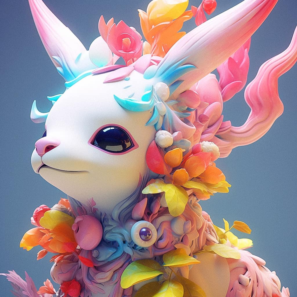 Chernobog character design featuring floral elements, generated using Midjourney prompt techniques and Style Tuner capabilities.