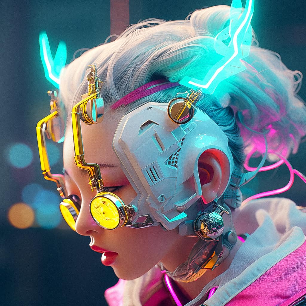 Cyberpunk character design using Midjourney prompt with /tune command for unique style creation.