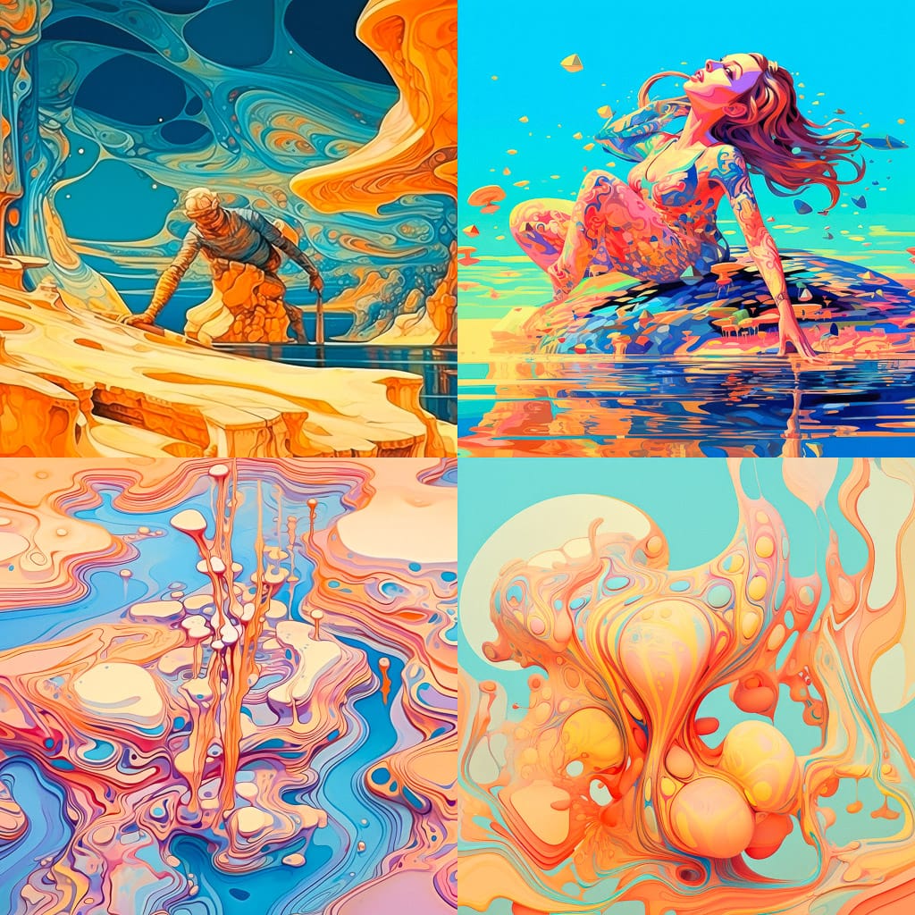 Midjourney prompt showcasing diverse styles using /tune command, emphasizing unique visual elements and techniques in Version 5.2.