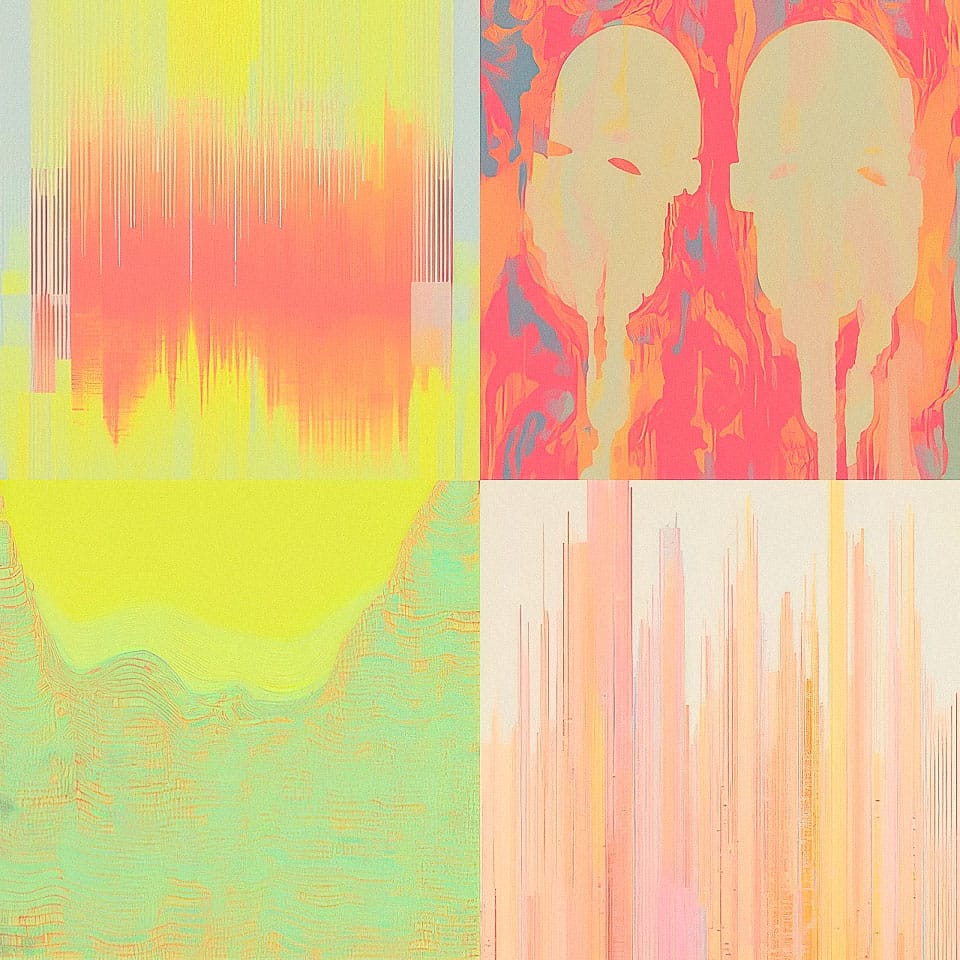 Midjourney prompt showcasing abstract art styles with vibrant colors, demonstrating unique visual outputs from Style Tuner in Version 5.2.