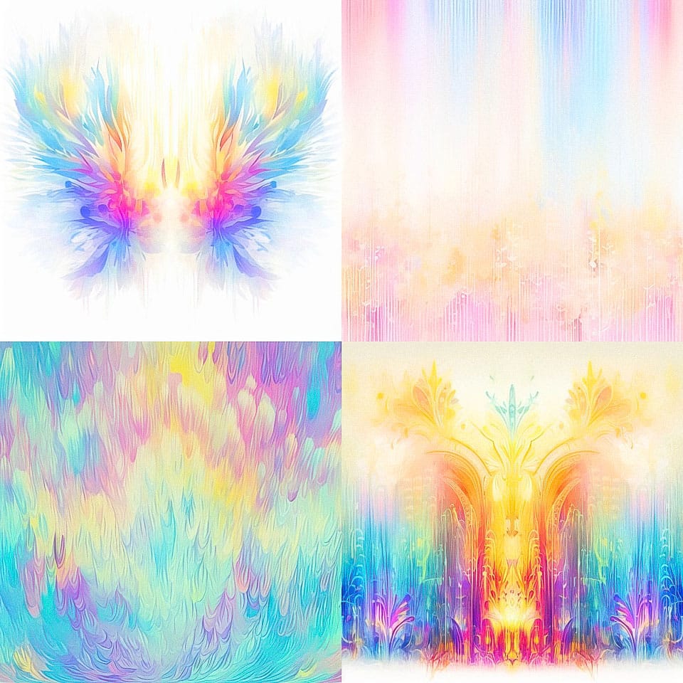 Midjourney prompt showcasing vibrant abstract styles generated with /tune command, highlighting color gradients and unique patterns.