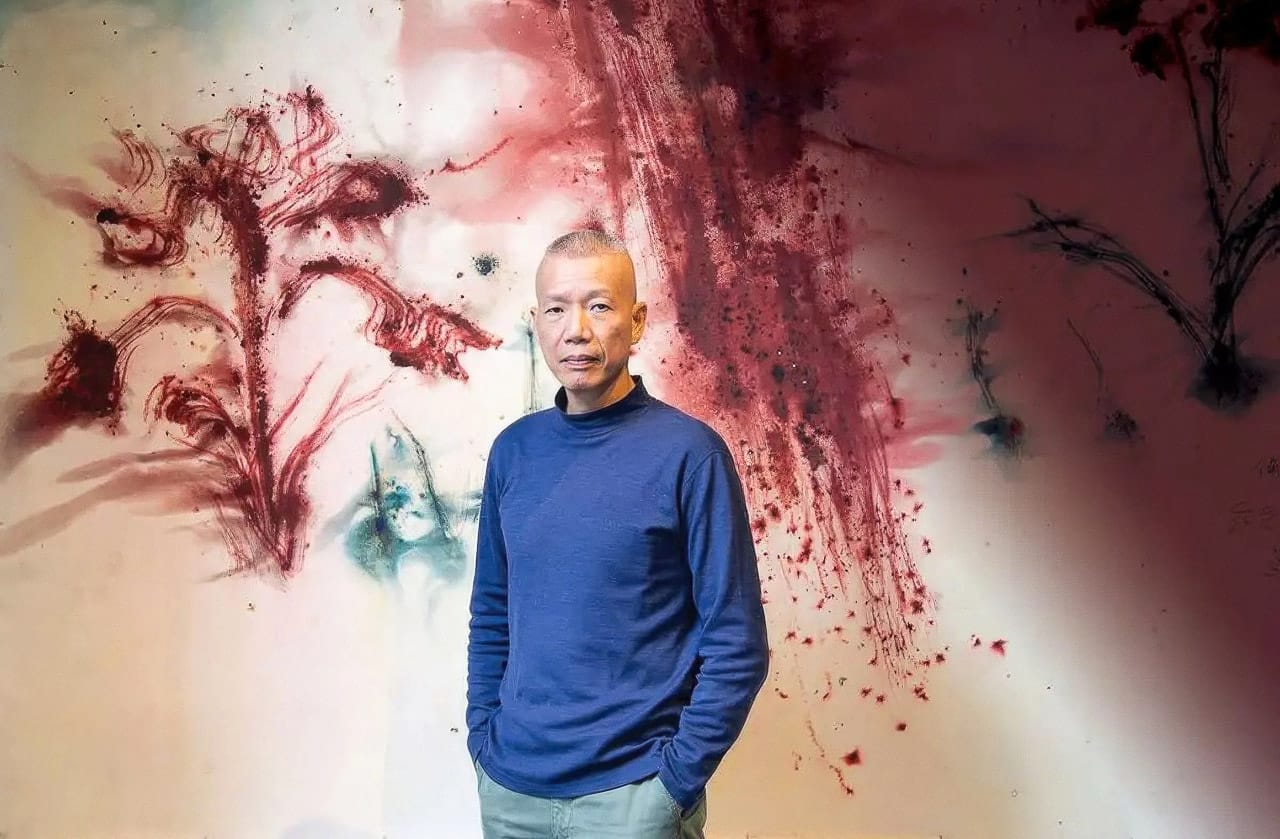 Cai Guo-Qiang with Color Gunpowder Drawing, exploring Midjourney prompts for vivid explosions, abstract art, installations, and illustrations.