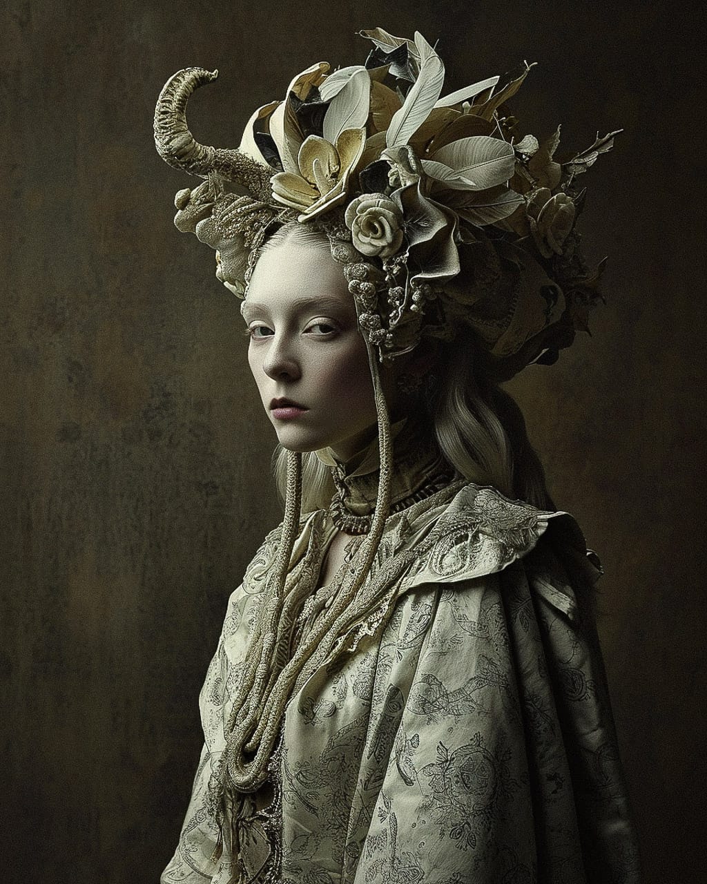 Midjourney prompt showcasing hyperrealism, unconventional composition, and artistic style in portraiture by Erwin Olaf --v 6.0.