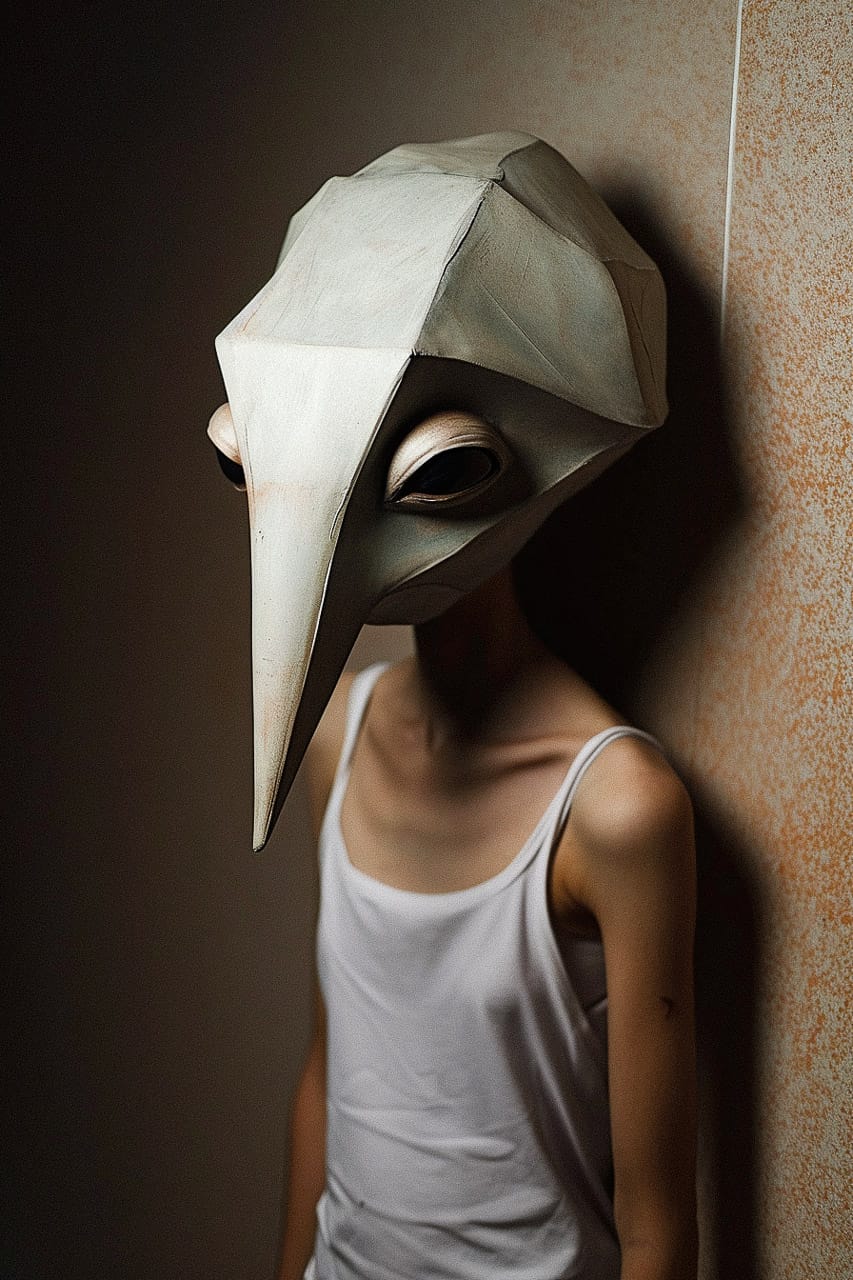 alien with trigonometrical head, Midjourney prompt techniques, abstract concepts, prompt complexity, V6 features