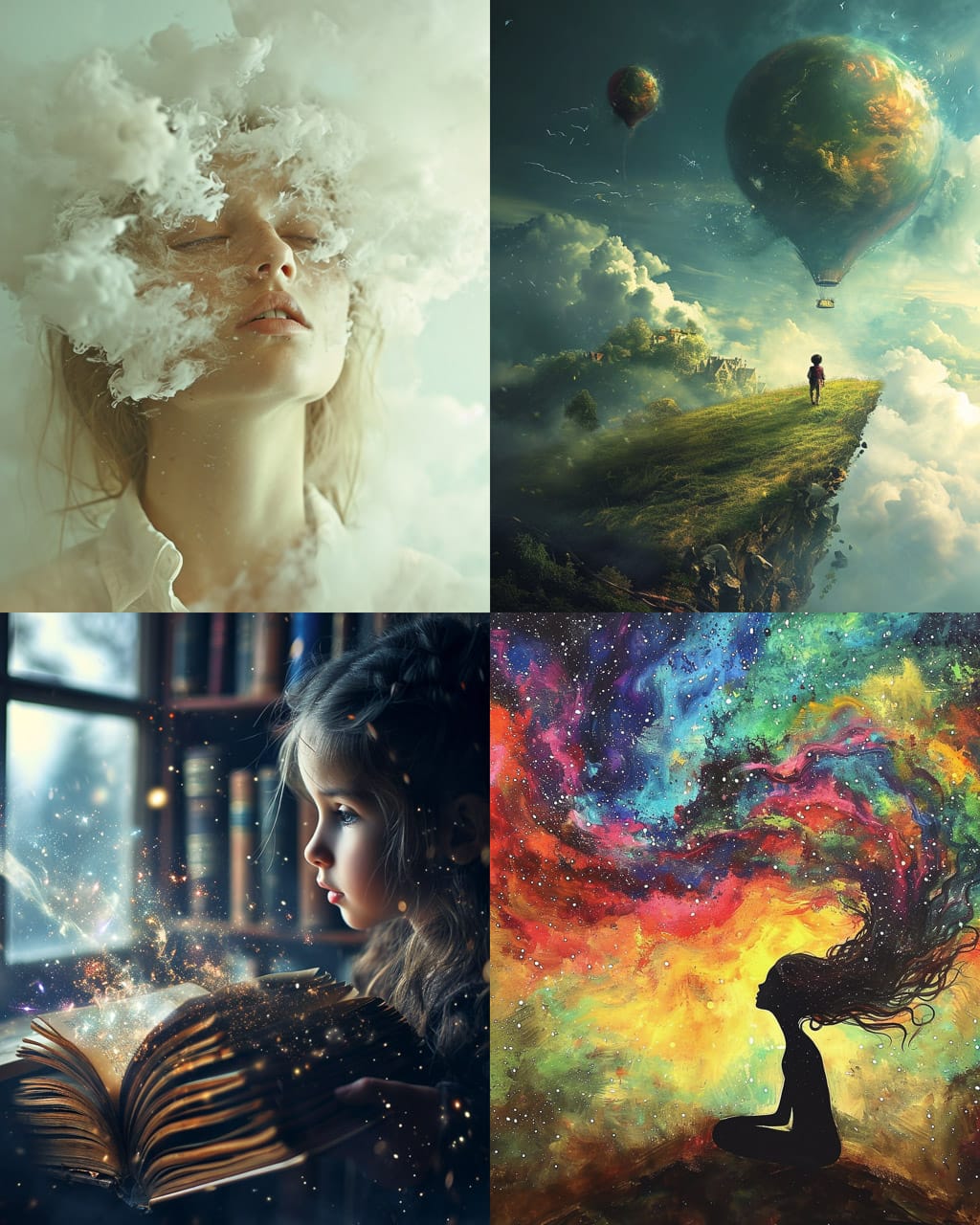 Midjourney prompt showcasing hyperrealism, unconventional composition, artistic styles, and text addition in V6 image generation.