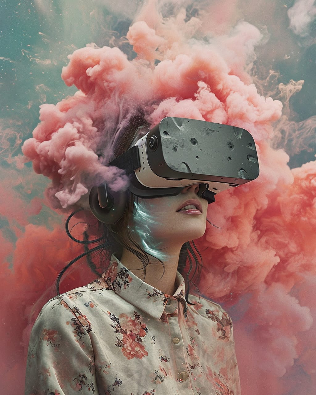 Virtual reality image generated with Midjourney prompt --weird 0 --v 6, showcasing text-to-image capabilities and parameters.