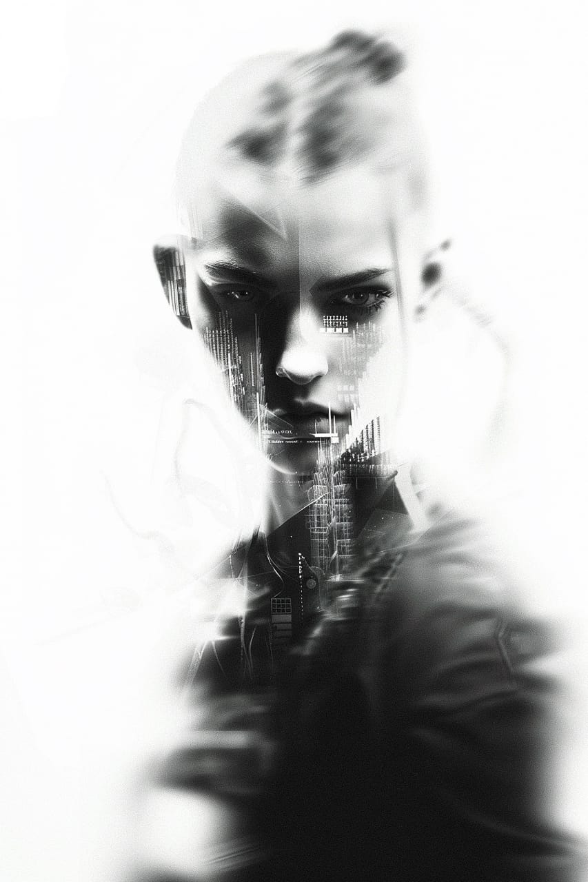 Cyberpunk character generated with Midjourney using prompt techniques for text-to-image creation.
