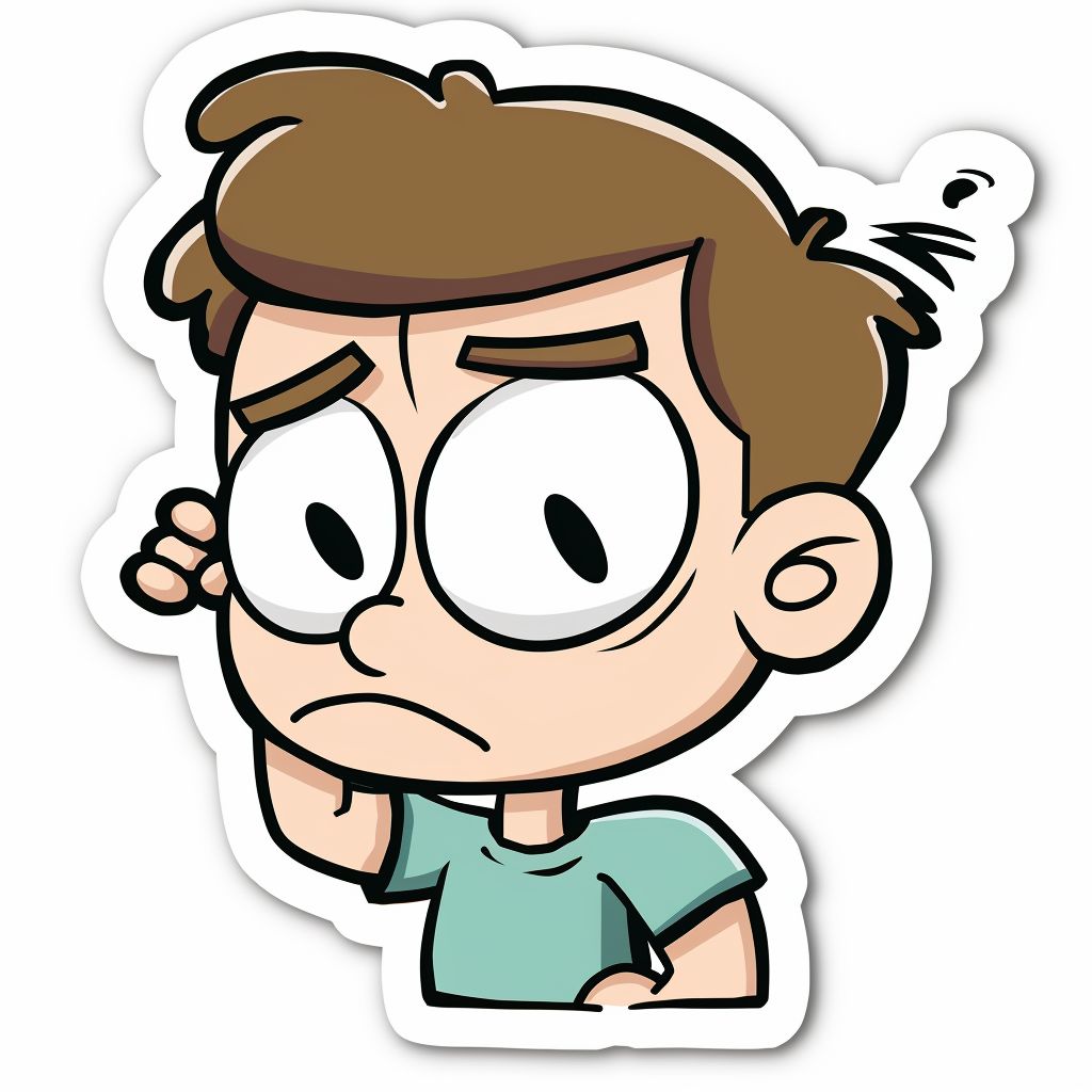 Sticker featuring expressive character design, created with Midjourney using prompt engineering techniques for unique art styles.