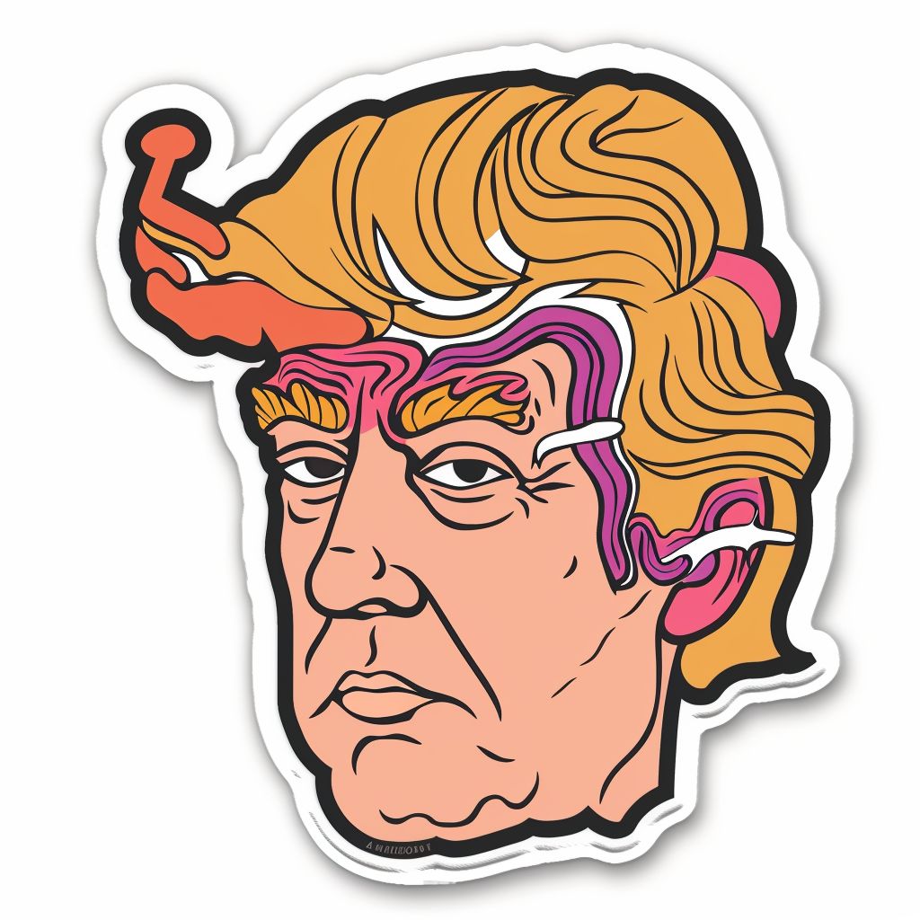 Sticker art by Bill Amend featuring surreal elements and bold colors, created with Midjourney prompt engineering techniques.