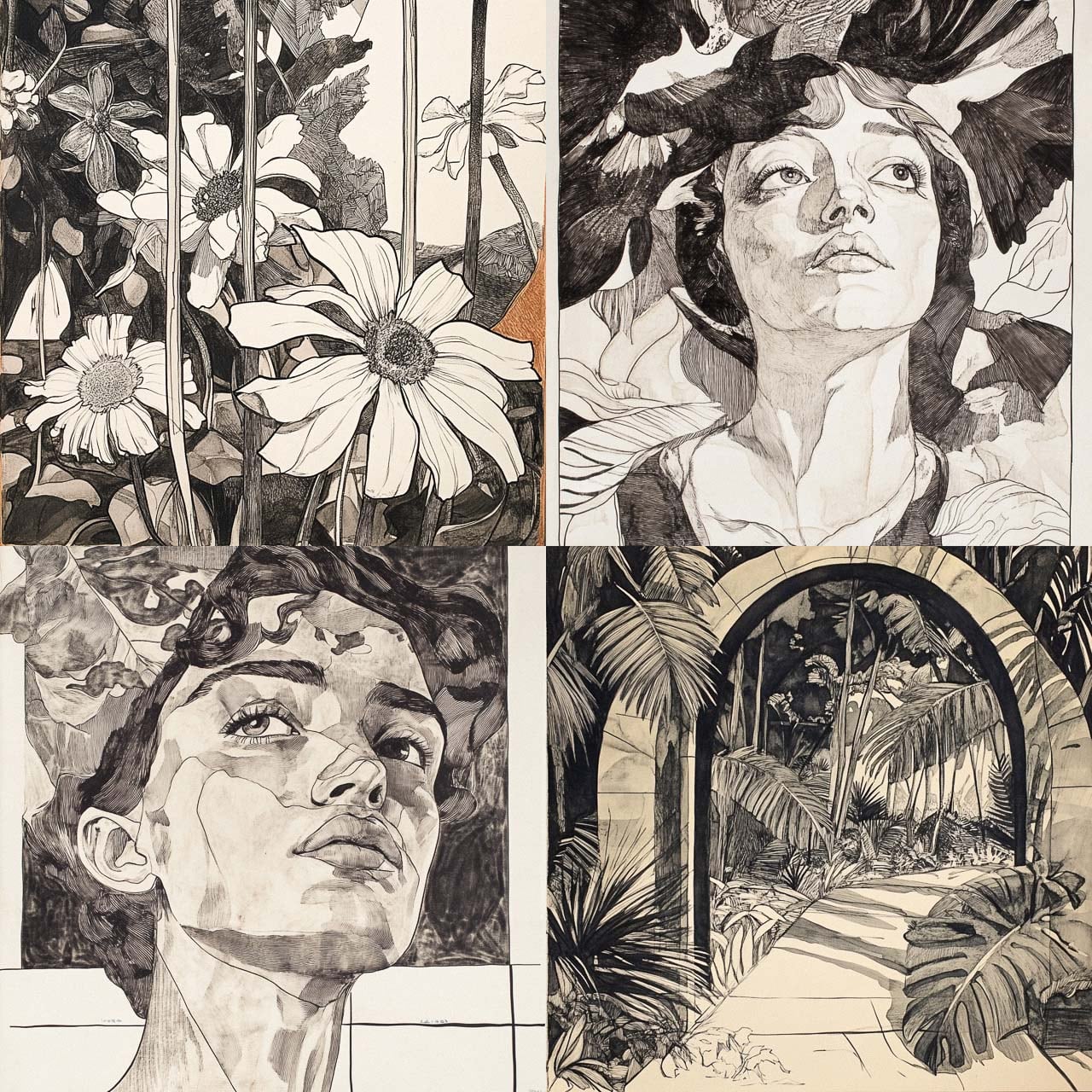 Artworks generated with Midjourney prompt using SREF code 833804872, showcasing diverse styles and techniques in text-to-image generation.