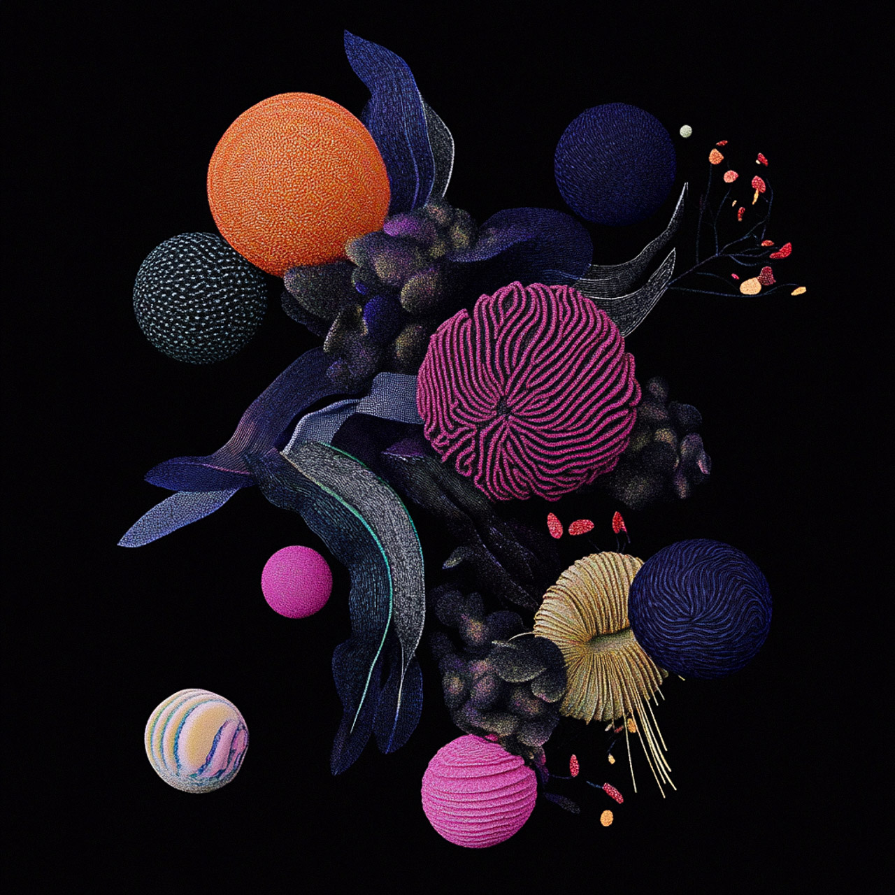 Abstract 3D render using Midjourney prompt with SREF code for unique visual styles in AI art generation.
