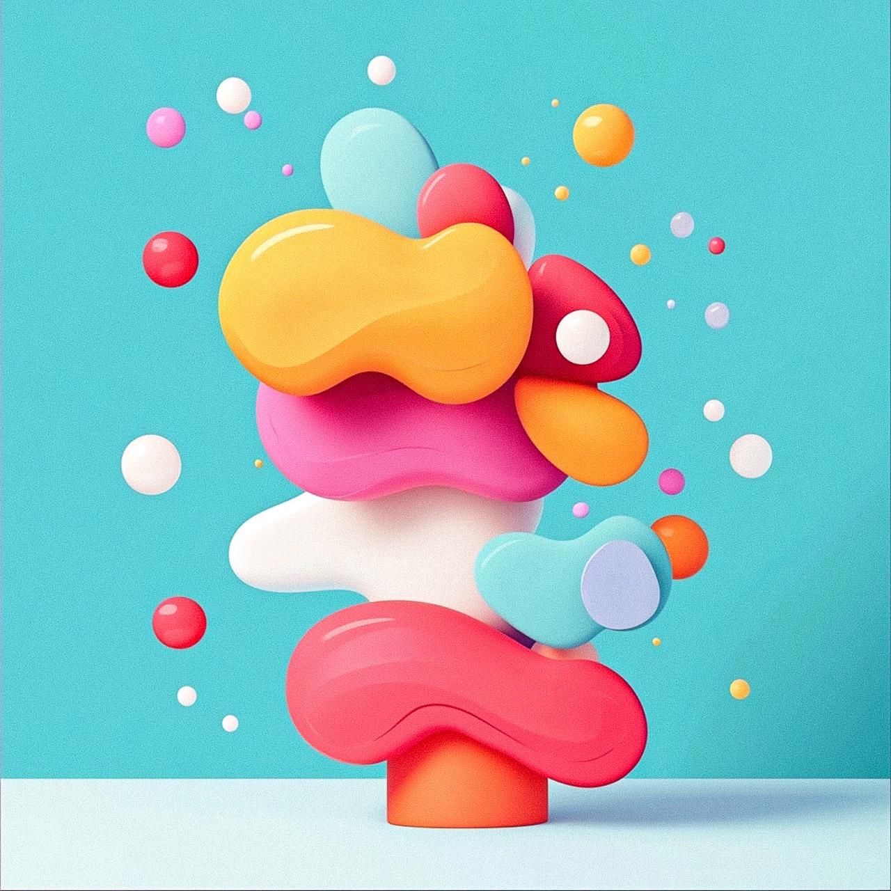Abstract 3D render using Midjourney prompt with SREF code for unique visual styles.