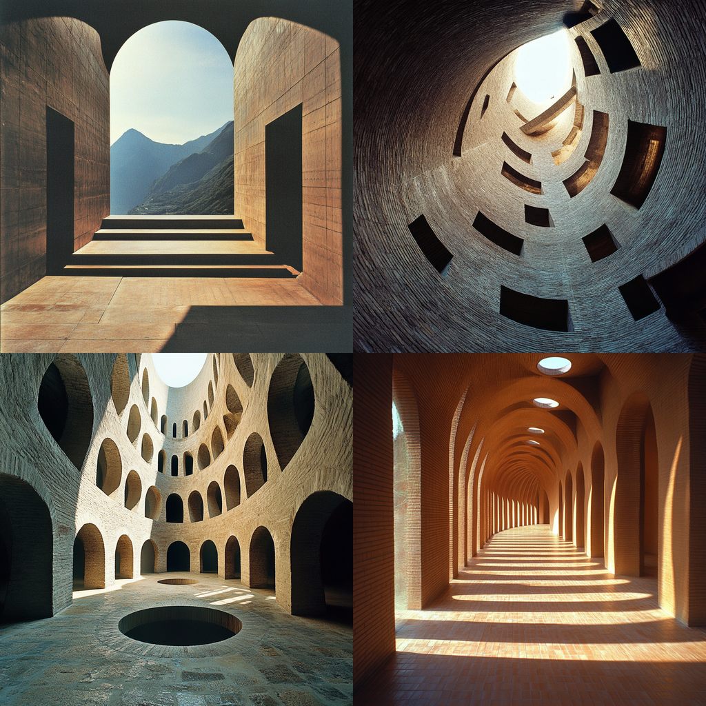Mario Botta Midjourney style | Andrei Kovalev's Midlibrary