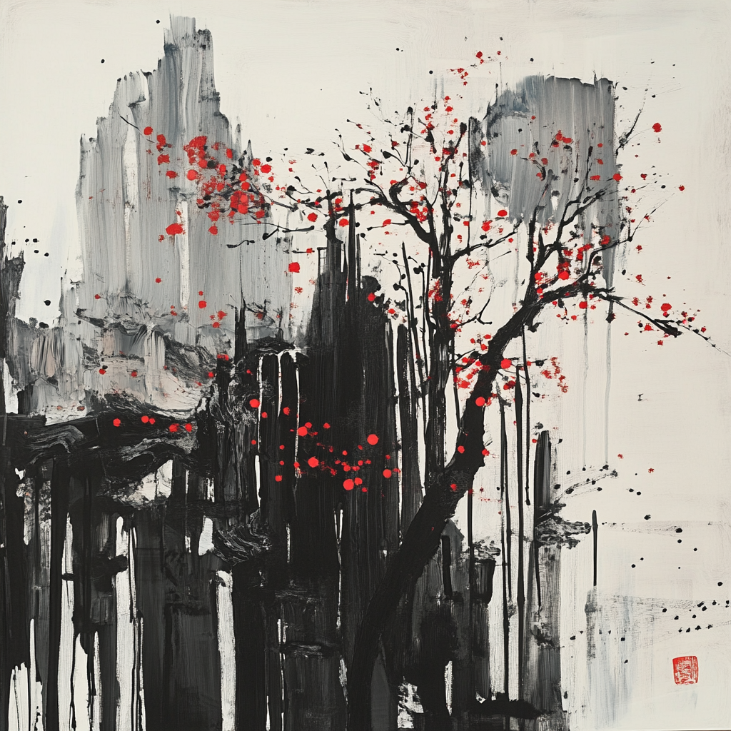 Wu Guanzhong Midjourney AI style | Painters | Midlibrary