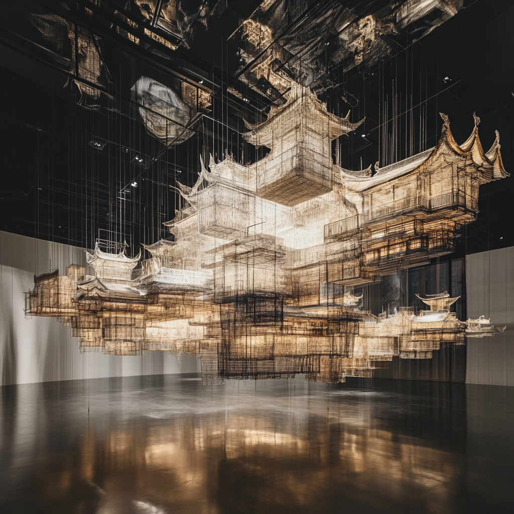 Xu Bing Midjourney AI style | Sculptors + Installation Artists | Midlibrary