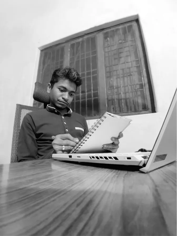 image of sudish brainstorming ideas for a project