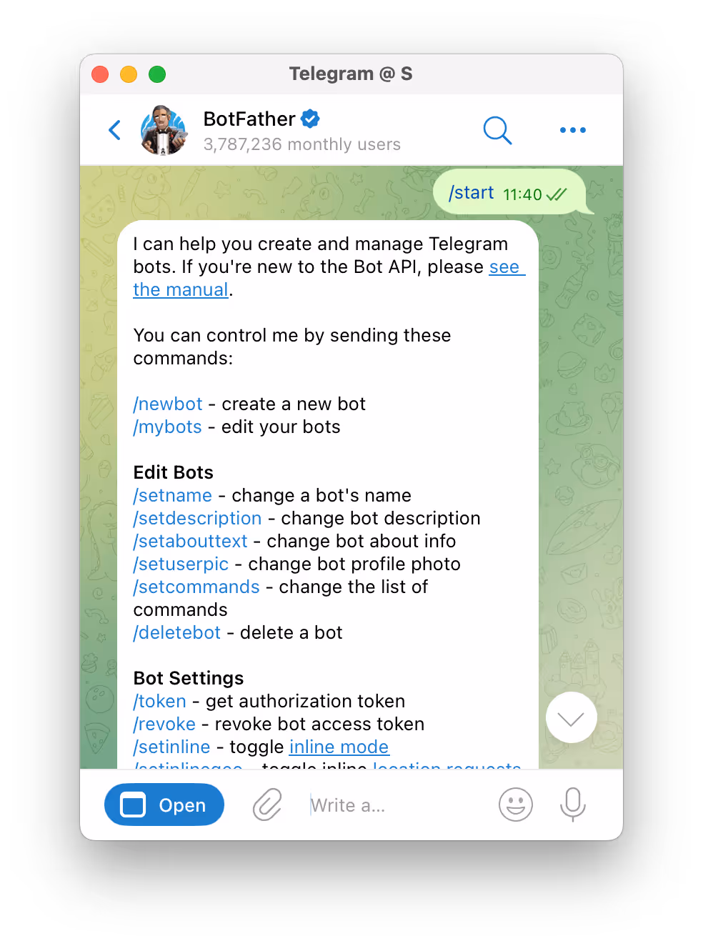 Telegram Bot documentation