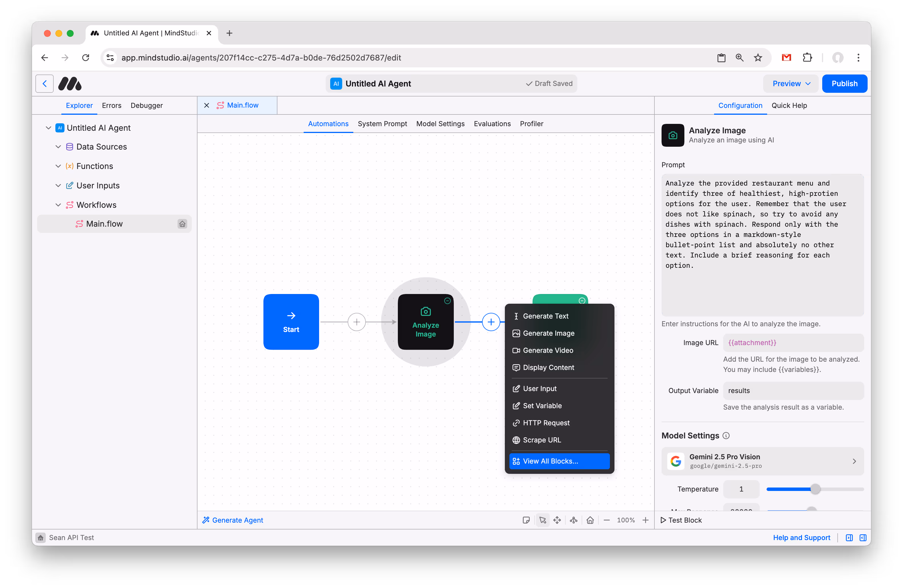 Add a second block to the MindStudio Agent