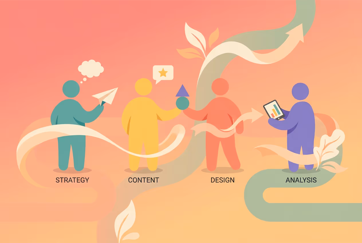 An illustration showing a four